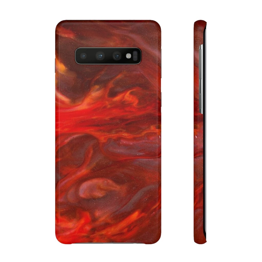 CASEBOB Phone Case Samsung Galaxy S10 / Glossy Warm Flames Ink Art Android Case (Slim)