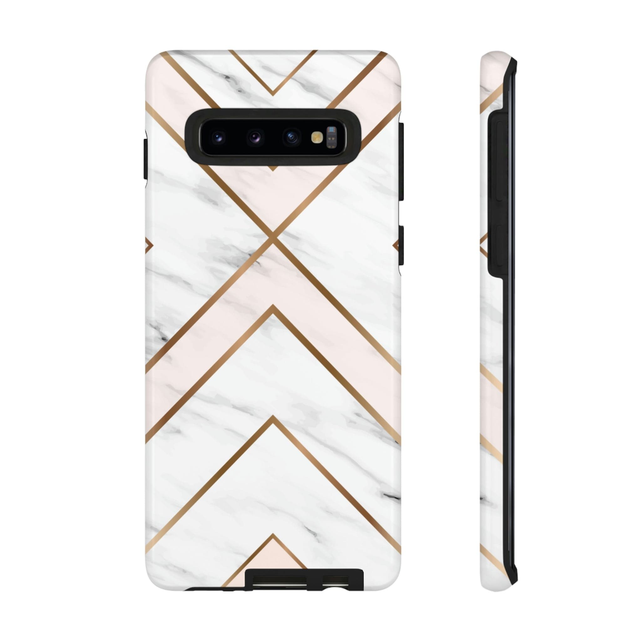 CASEBOB Phone Case Samsung Galaxy S10 / Glossy White Marble Android Case (Protective)