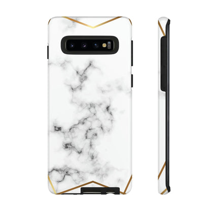 CASEBOB Phone Case Samsung Galaxy S10 / Glossy White Marble Gold Android Case (Protective)