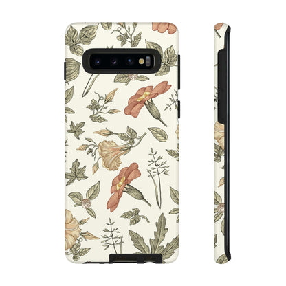 CASEBOB Phone Case Samsung Galaxy S10 / Glossy White Vintage Flower Samsung Case (Protective)