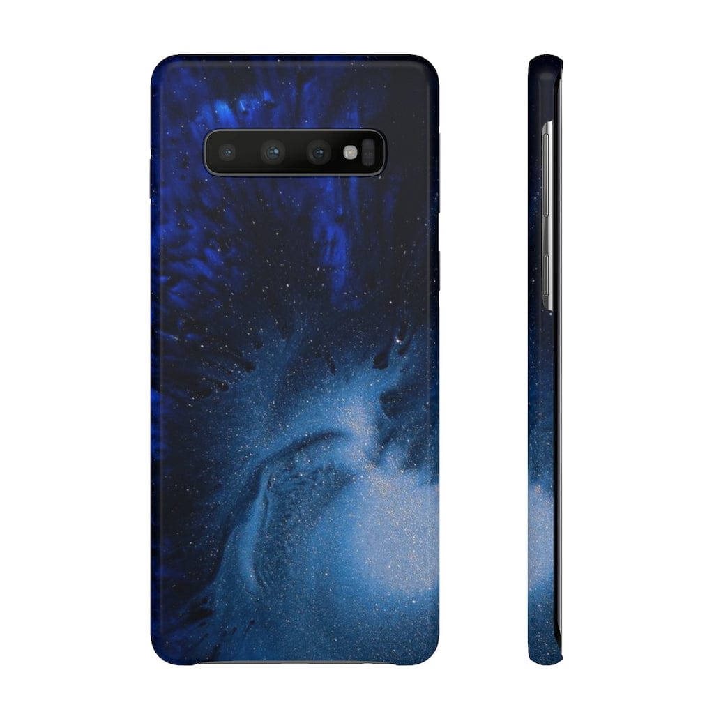 CASEBOB Phone Case Samsung Galaxy S10 / Glossy Winter Blue Ink Art  Android Case (Slim)