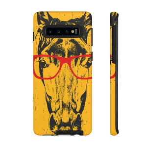 CASEBOB Phone Case Samsung Galaxy S10 / Glossy Yellow Horse Glasses Android Case (Protective)