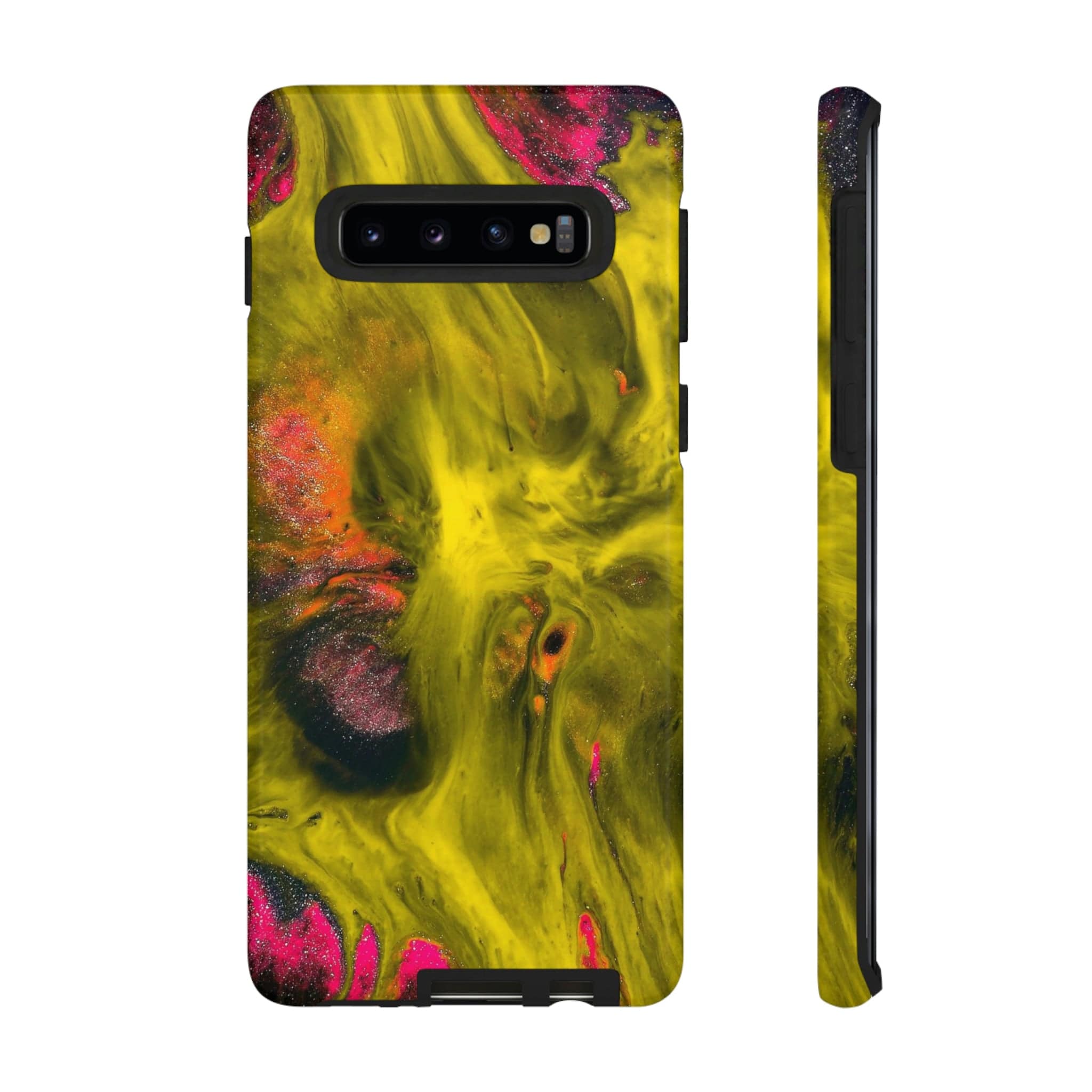 CASEBOB Phone Case Samsung Galaxy S10 / Glossy Yellow Ink Art Android Case (Protective)