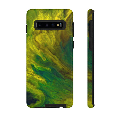 CASEBOB Phone Case Samsung Galaxy S10 / Glossy Yellow Neon Ink Art Android Case (Protective)