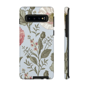 CASEBOB Phone Case Samsung Galaxy S10 / Matte Poppy Blue Vintage Flower Samsung Case (Protective)