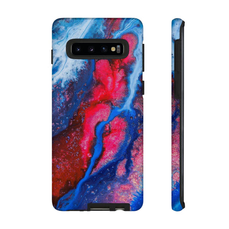 CASEBOB Phone Case Samsung Galaxy S10 / Matte Red n Blue Ink Art Android Case (Protective)