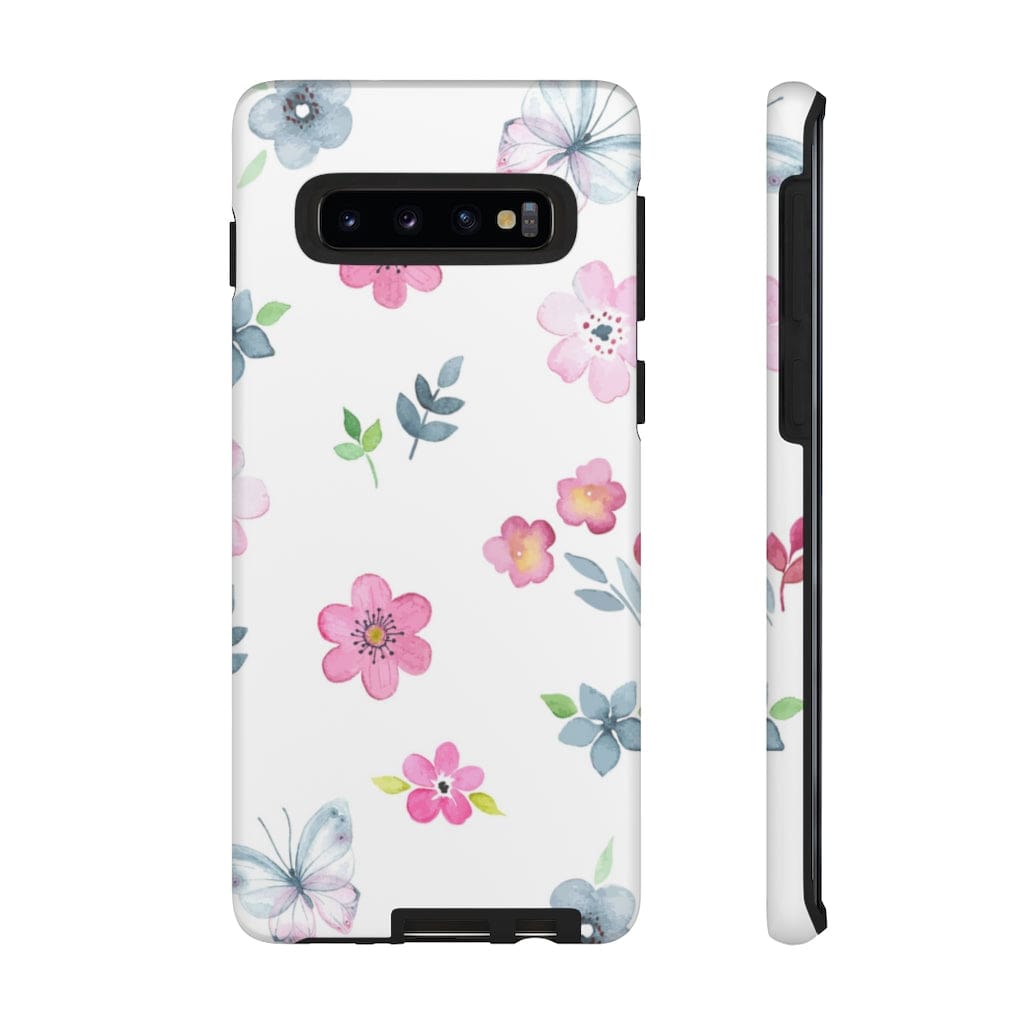 CASEBOB Phone Case Samsung Galaxy S10 / Matte Vintage flowers and butterflies Samsung Case (Protective)