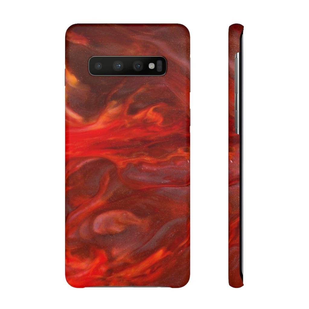 CASEBOB Phone Case Samsung Galaxy S10 / Matte Warm Flames Ink Art Android Case (Slim)