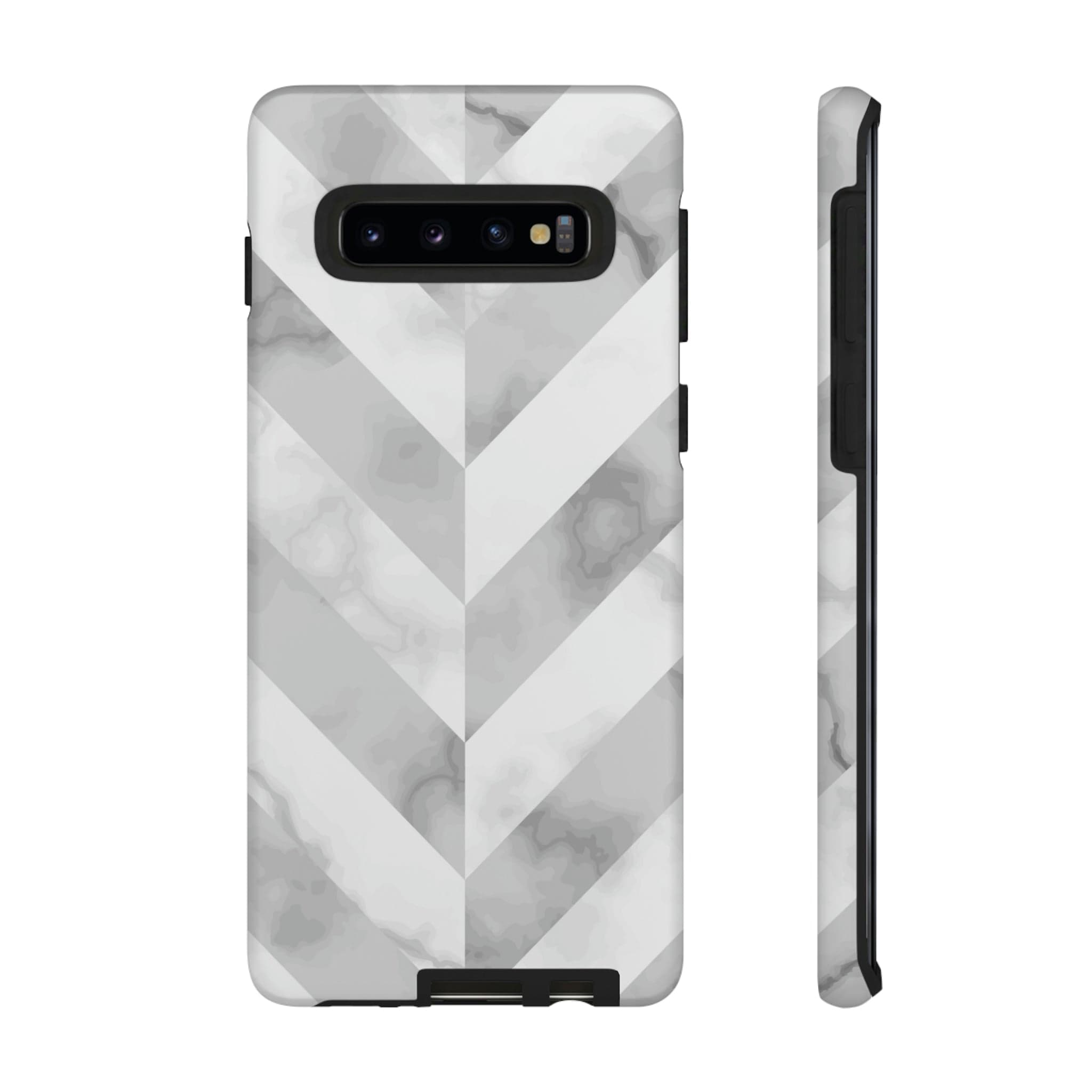 CASEBOB Phone Case Samsung Galaxy S10 / Matte White Herringbone Android Case (Protective)