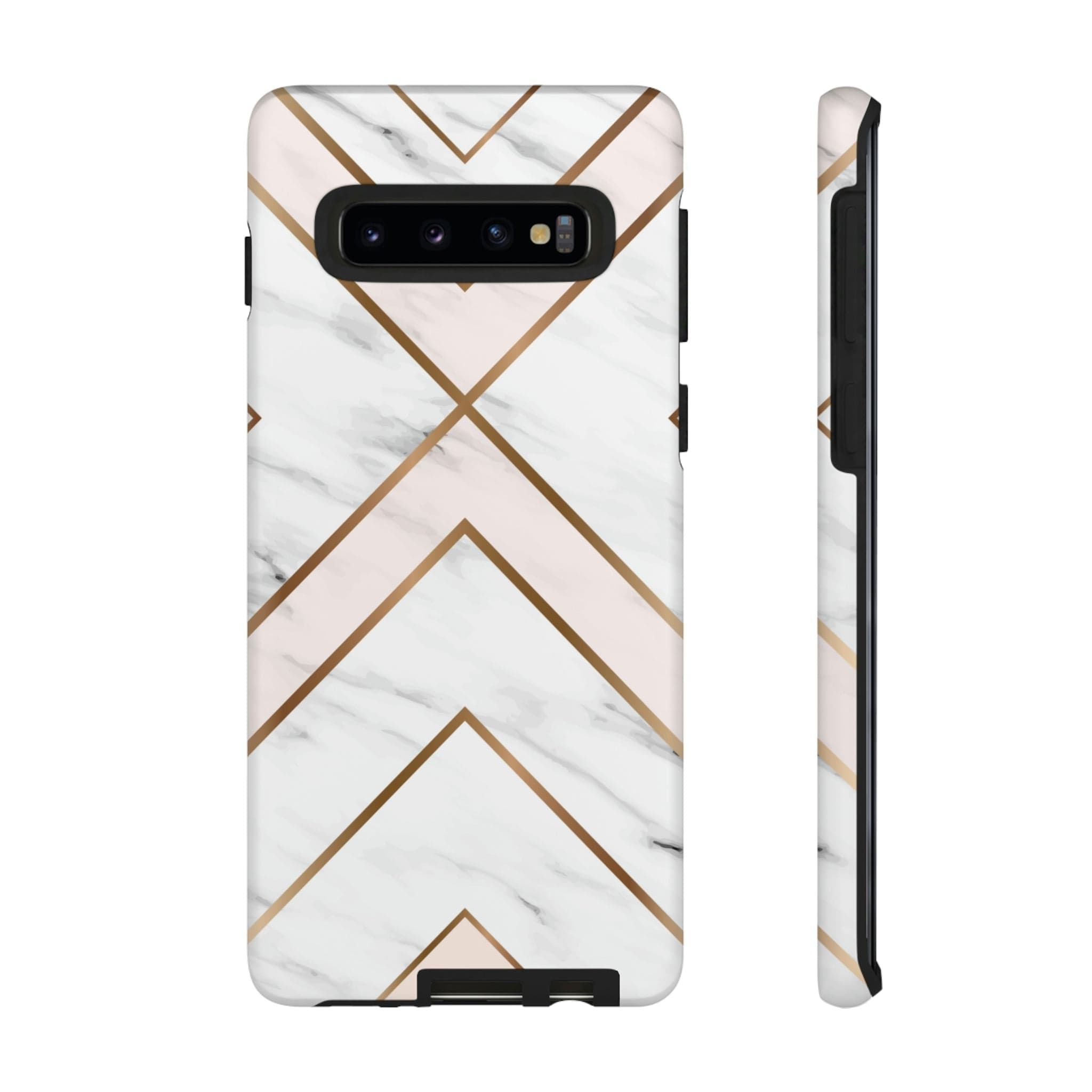 CASEBOB Phone Case Samsung Galaxy S10 / Matte White Marble Android Case (Protective)