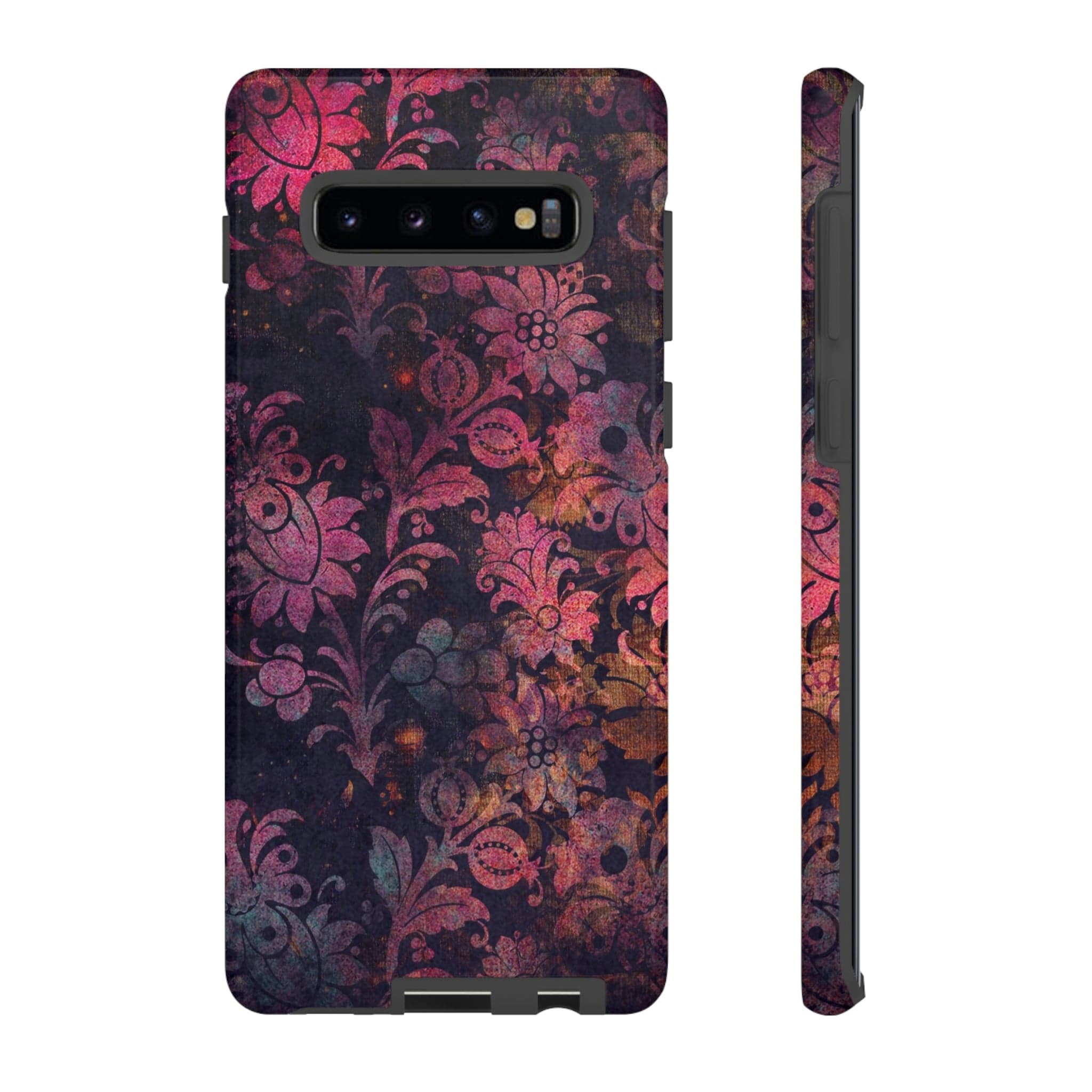 CASEBOB Phone Case Samsung Galaxy S10 Plus / Glossy Grungepa Gothic Flower Samsung Case (Protective)