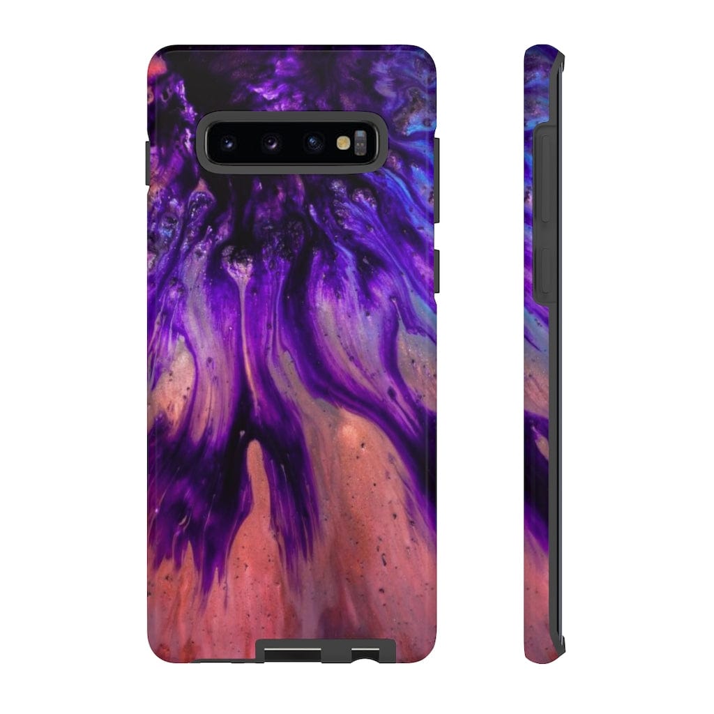 CASEBOB Phone Case Samsung Galaxy S10 Plus / Glossy Purple Flow Ink Art Android Case (Protective)