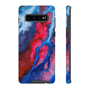 CASEBOB Phone Case Samsung Galaxy S10 Plus / Glossy Red n Blue Ink Art Android Case (Protective)