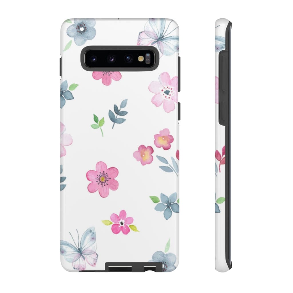 CASEBOB Phone Case Samsung Galaxy S10 Plus / Glossy Vintage flowers and butterflies Samsung Case (Protective)