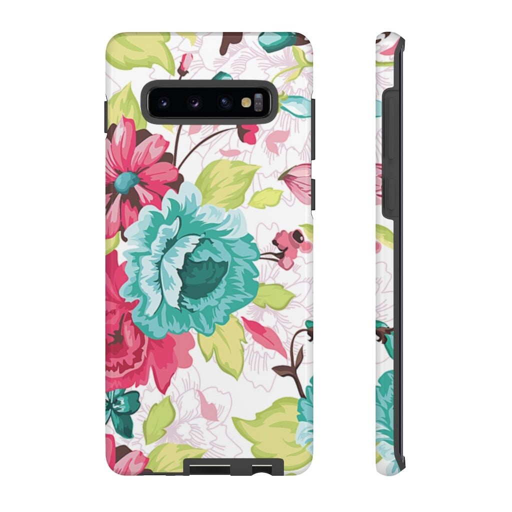 CASEBOB Phone Case Samsung Galaxy S10 Plus / Glossy Vintage Flowers Pattern Samsung Case (Protective)