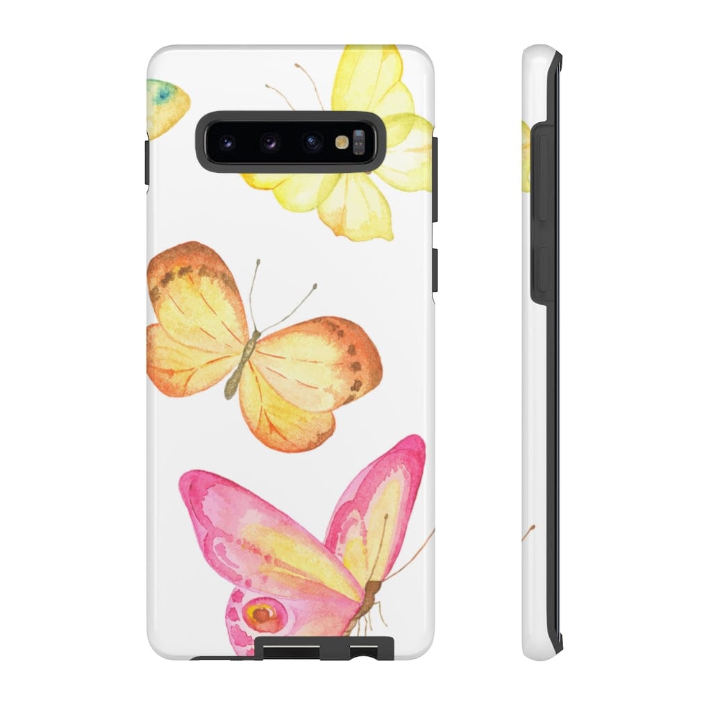 CASEBOB Phone Case Samsung Galaxy S10 Plus / Glossy Watercolor Butterflyes Samsung Case (Protective)