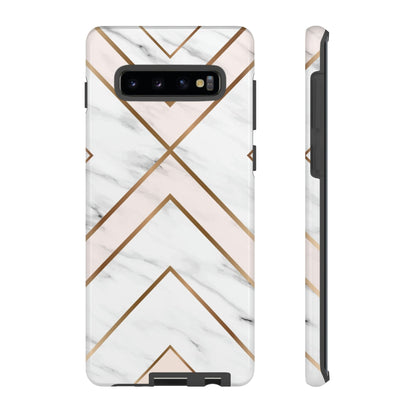 CASEBOB Phone Case Samsung Galaxy S10 Plus / Glossy White Marble Android Case (Protective)