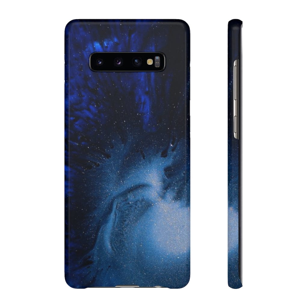 CASEBOB Phone Case Samsung Galaxy S10 Plus / Glossy Winter Blue Ink Art  Android Case (Slim)