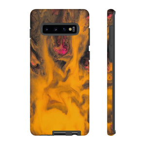 CASEBOB Phone Case Samsung Galaxy S10 Plus / Glossy Yellow Flame Ink Art Android Case (Protective)