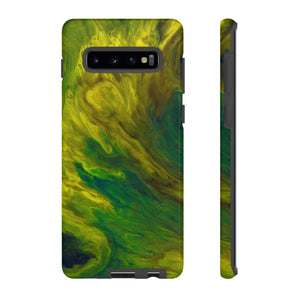 CASEBOB Phone Case Samsung Galaxy S10 Plus / Glossy Yellow Neon Ink Art Android Case (Protective)