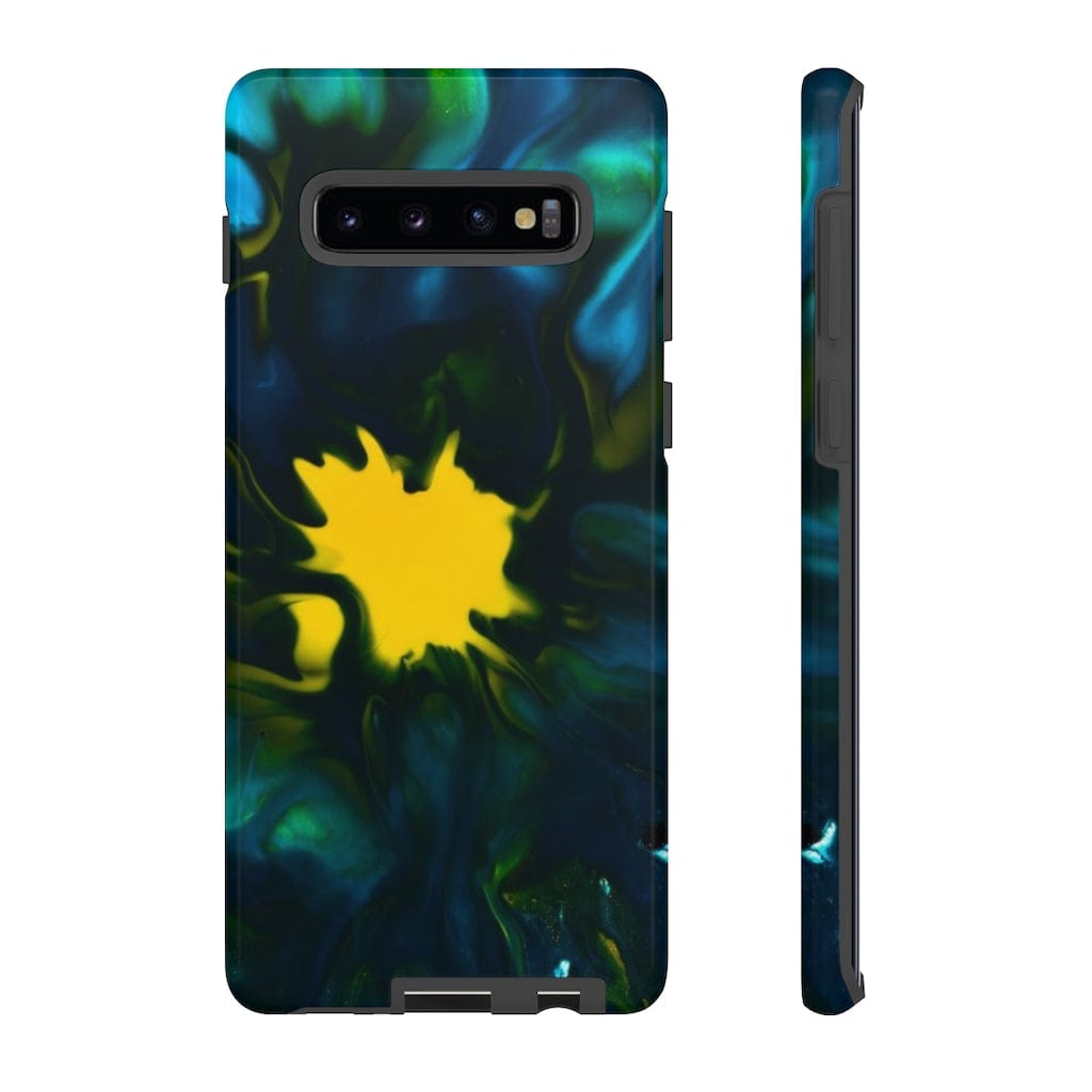 CASEBOB Phone Case Samsung Galaxy S10 Plus / Glossy Yellow Spot Ink Art Android Case (Protective)