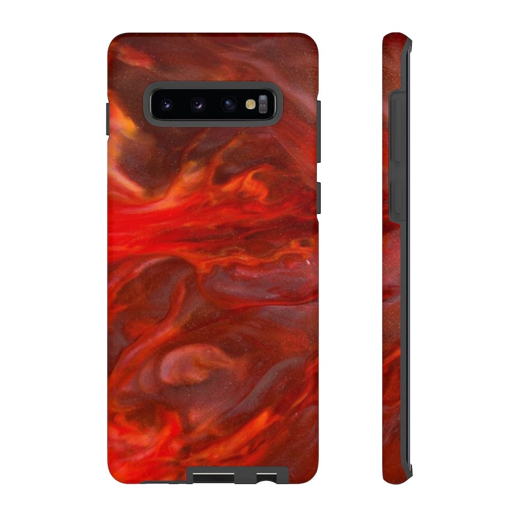 CASEBOB Phone Case Samsung Galaxy S10 Plus / Matte Warm Flames Ink Art Android Case (Protective)