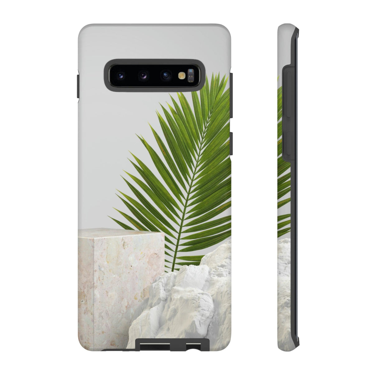 CASEBOB Phone Case Samsung Galaxy S10 Plus / Matte White Marble Android Case (Protective)