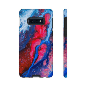 CASEBOB Phone Case Samsung Galaxy S10E / Glossy Red n Blue Ink Art Android Case (Protective)