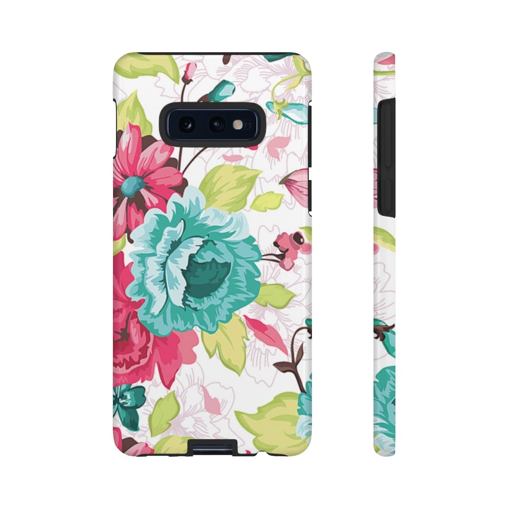 CASEBOB Phone Case Samsung Galaxy S10E / Glossy Vintage Flowers Pattern Samsung Case (Protective)