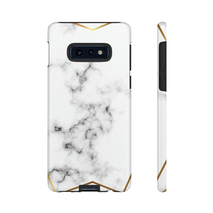 CASEBOB Phone Case Samsung Galaxy S10E / Glossy White Marble Gold Android Case (Protective)