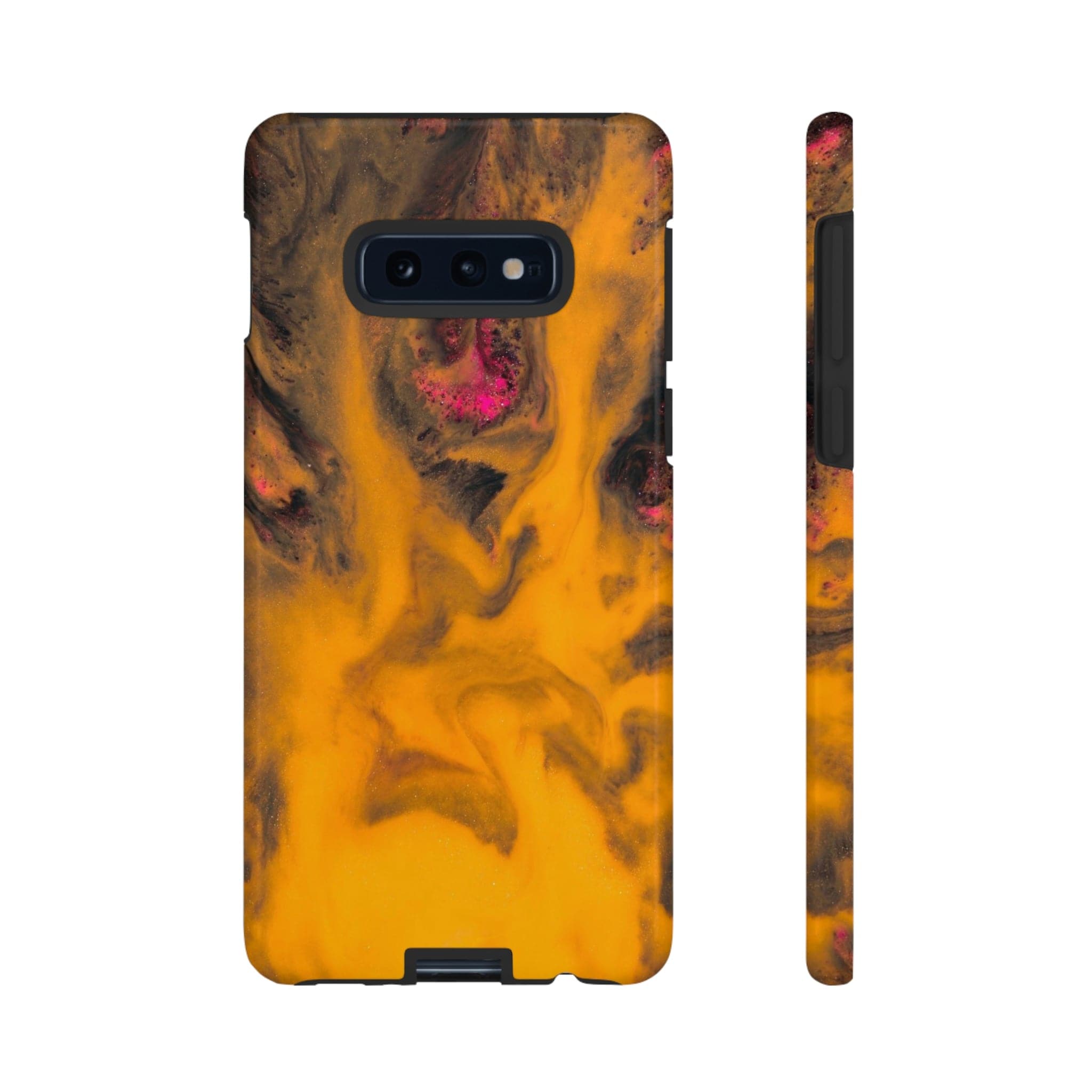 CASEBOB Phone Case Samsung Galaxy S10E / Glossy Yellow Flame Ink Art Android Case (Protective)