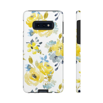 CASEBOB Phone Case Samsung Galaxy S10E / Glossy Yellow Floral Android Case (Protective)