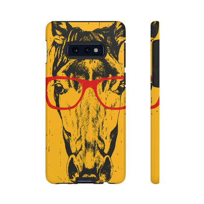 CASEBOB Phone Case Samsung Galaxy S10E / Glossy Yellow Horse Glasses Android Case (Protective)