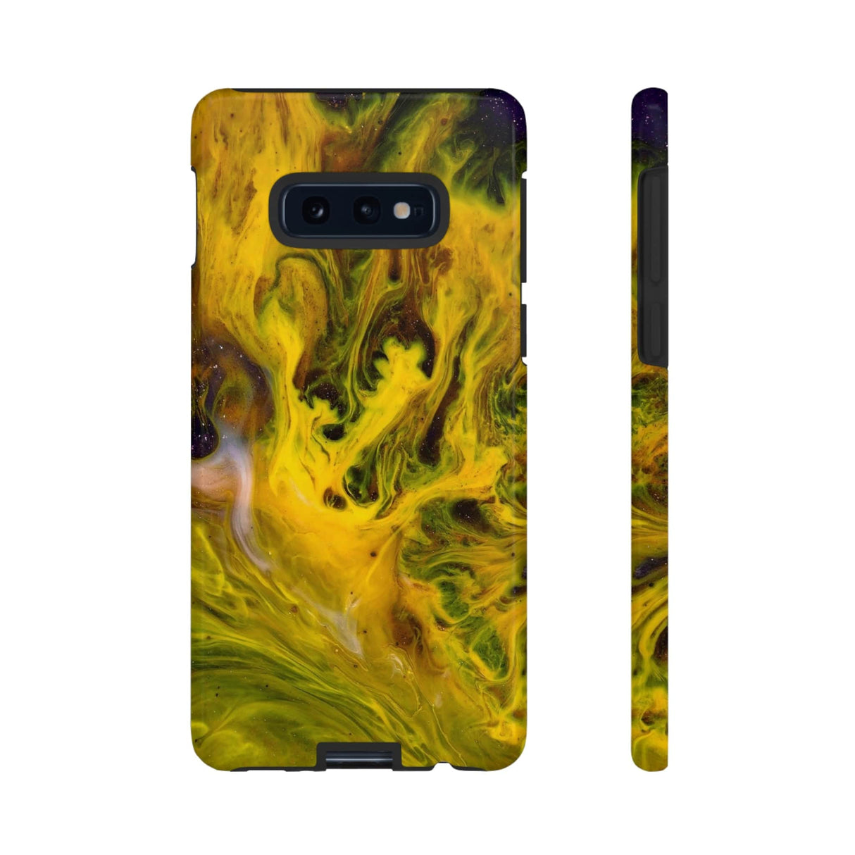 CASEBOB Phone Case Samsung Galaxy S10E / Glossy Yellow Liquid Ink Art Android Case (Protective)