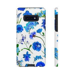 CASEBOB Phone Case Samsung Galaxy S10E / Matte Vintage Flowers Blue Android Case (Protective)