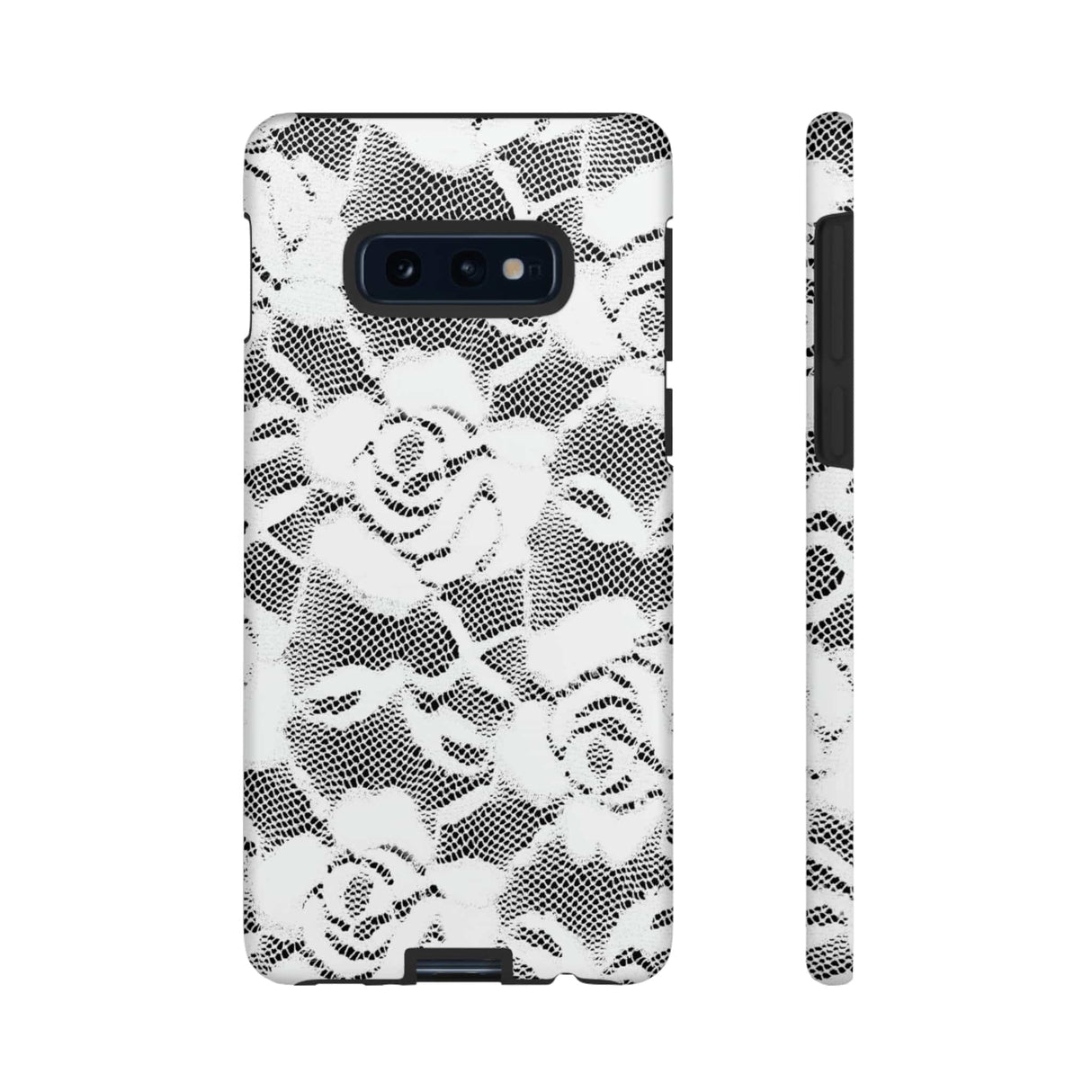 CASEBOB Phone Case Samsung Galaxy S10E / Matte White Rose Lace Gothic Flower Samsung Case (Protective)