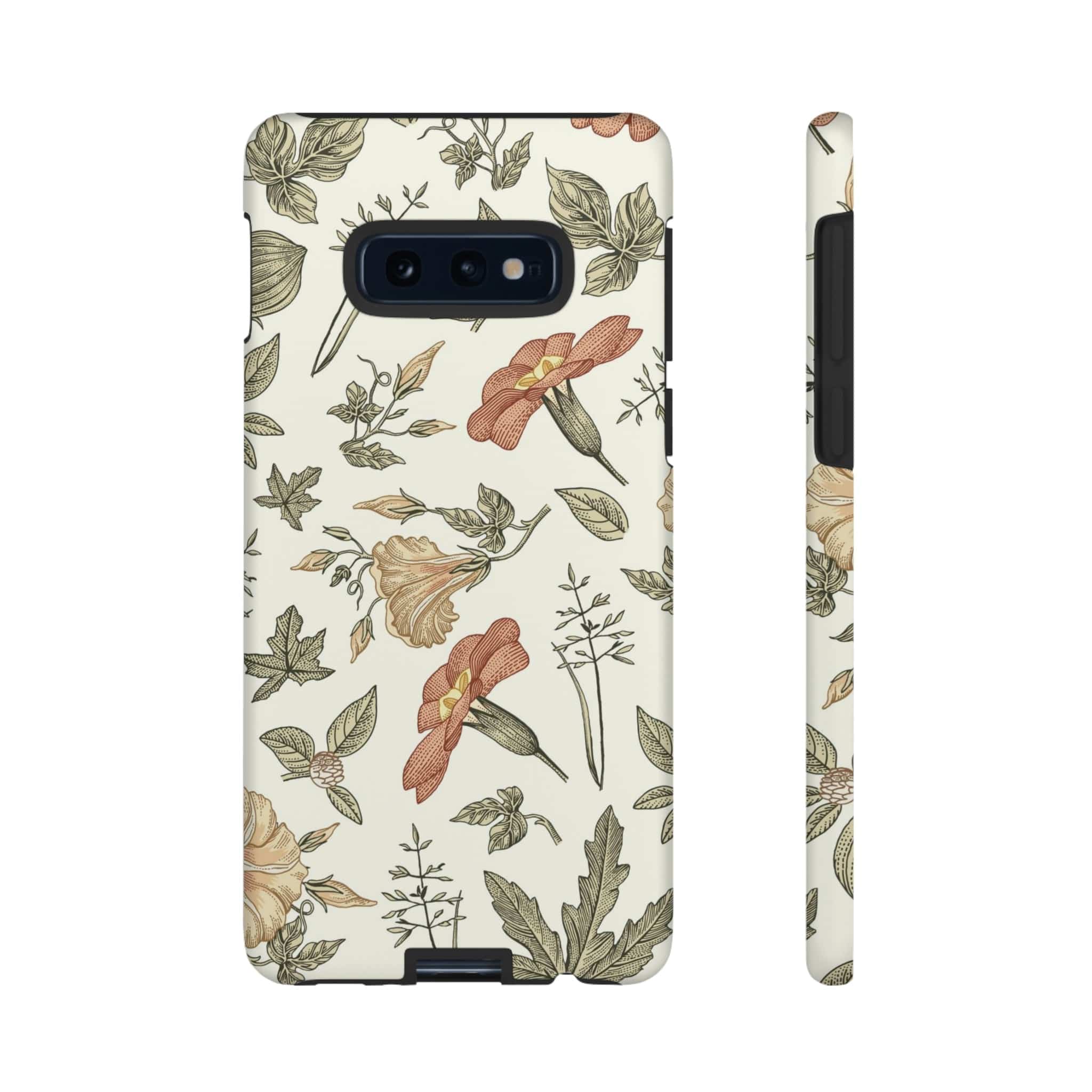 CASEBOB Phone Case Samsung Galaxy S10E / Matte White Vintage Flower Samsung Case (Protective)