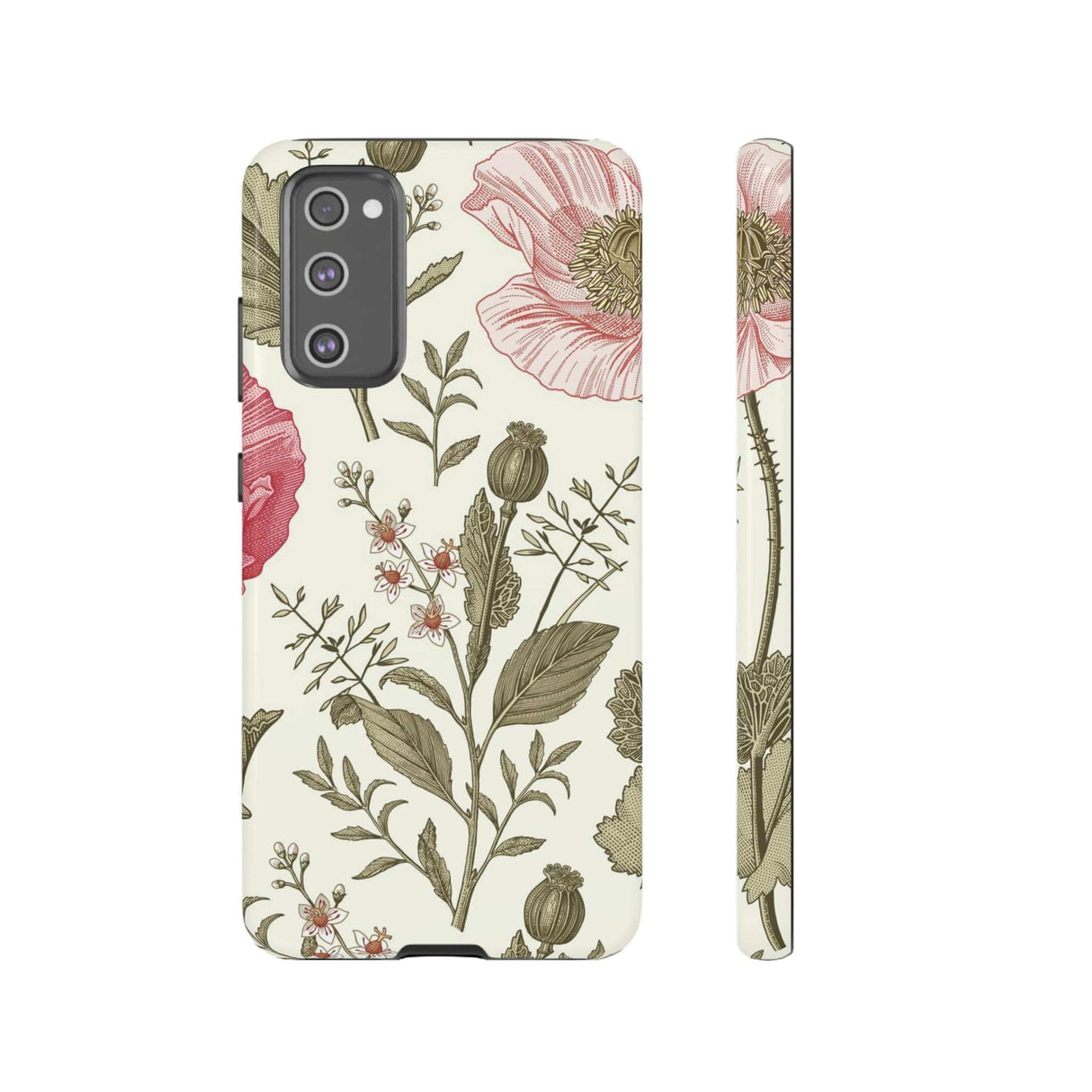 CASEBOB Phone Case Samsung Galaxy S20 FE / Glossy Poppy Purple Vintage Flower Samsung Case (Protective)