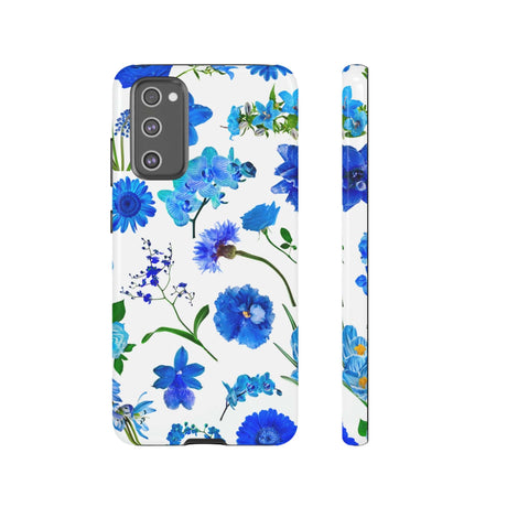 CASEBOB Phone Case Samsung Galaxy S20 FE / Glossy Vintage Flowers Blue Android Case (Protective)