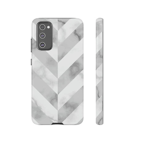 CASEBOB Phone Case Samsung Galaxy S20 FE / Glossy White Herringbone Android Case (Protective)