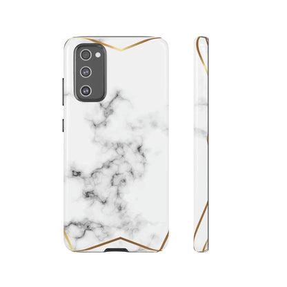 CASEBOB Phone Case Samsung Galaxy S20 FE / Glossy White Marble Gold Android Case (Protective)