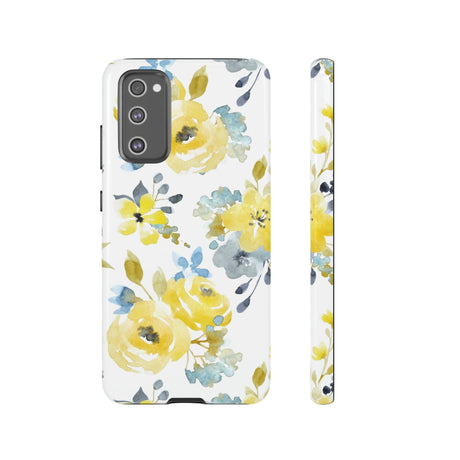 CASEBOB Phone Case Samsung Galaxy S20 FE / Glossy Yellow Floral Android Case (Protective)