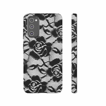 CASEBOB Phone Case Samsung Galaxy S20 FE / Matte Black Rose Lace Gothic Flower Samsung Case (Protective)