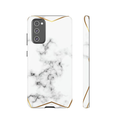 CASEBOB Phone Case Samsung Galaxy S20 FE / Matte White Marble Gold Android Case (Protective)