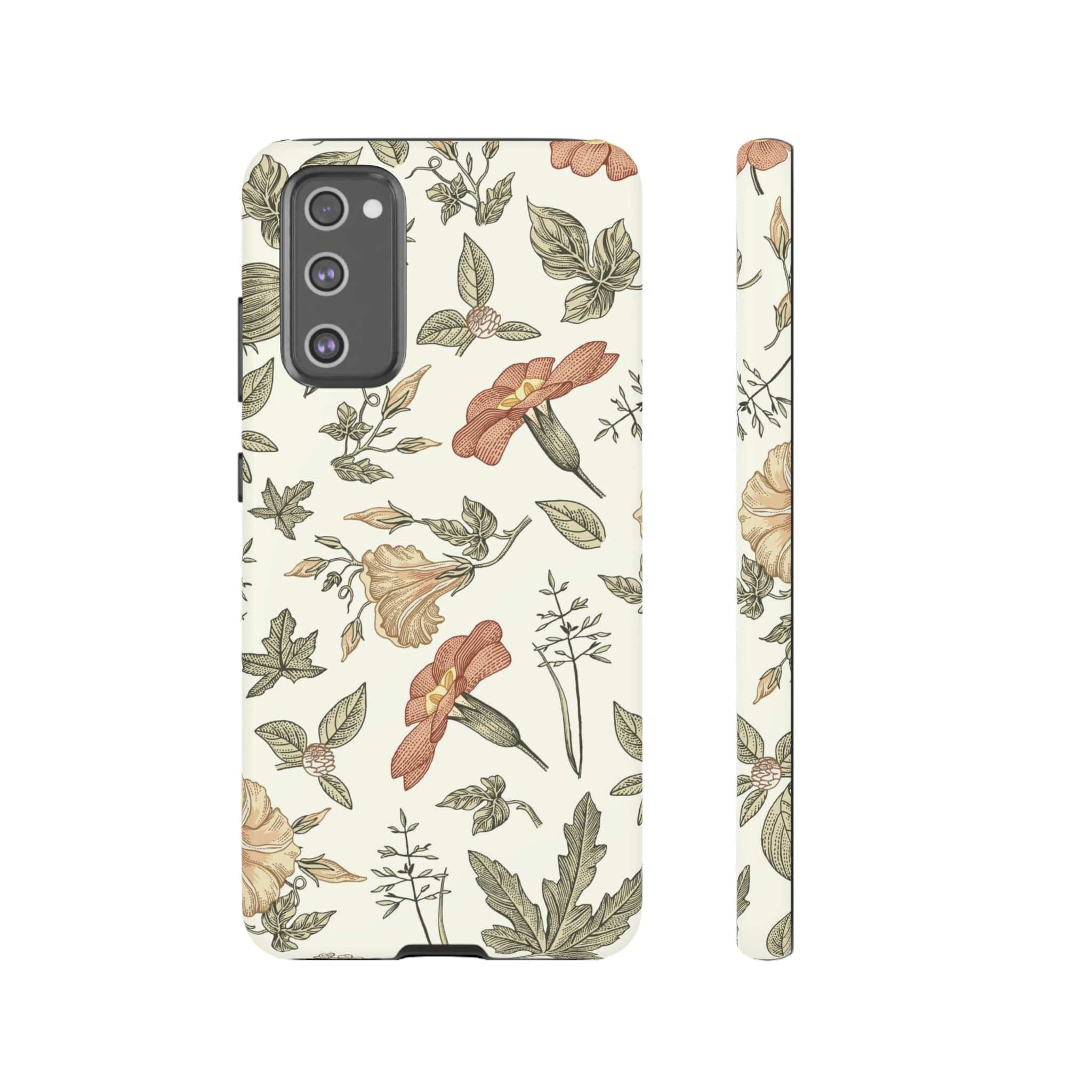 CASEBOB Phone Case Samsung Galaxy S20 FE / Matte White Vintage Flower Samsung Case (Protective)