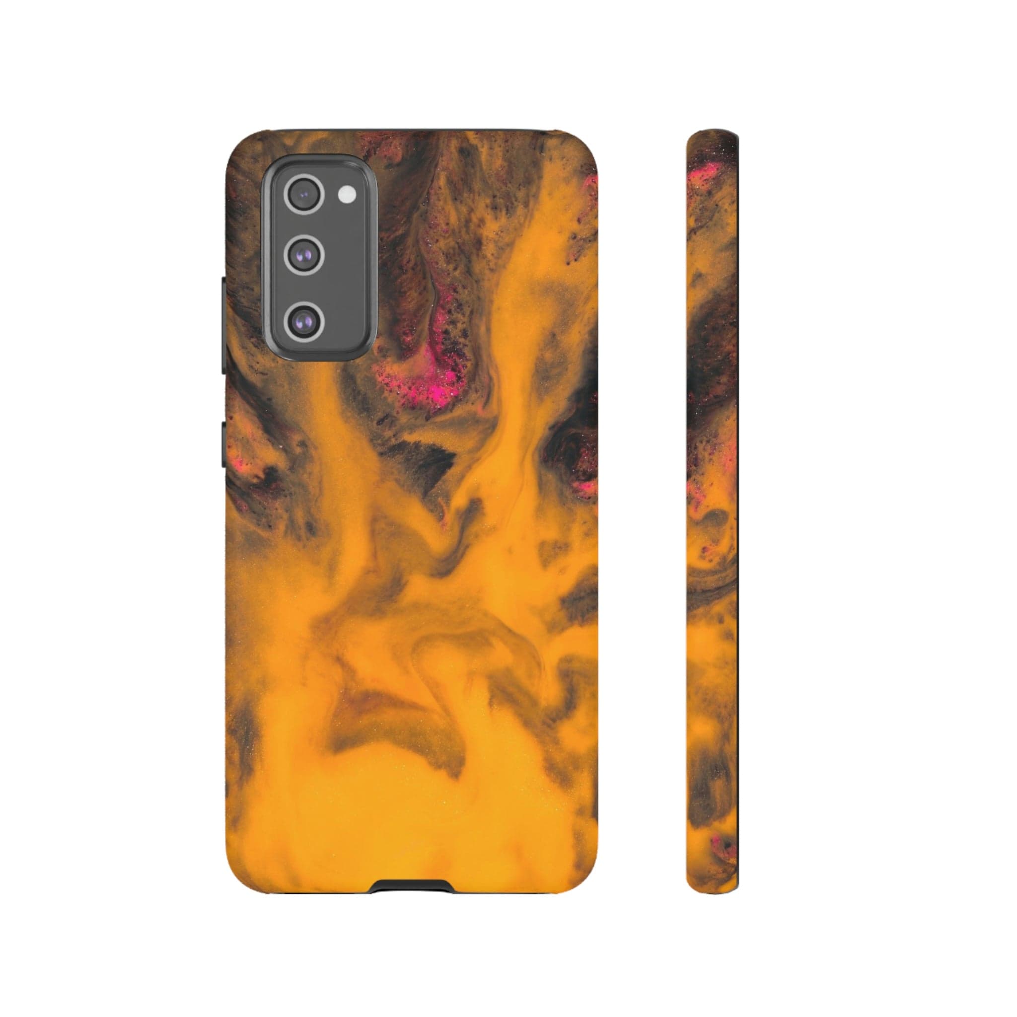 CASEBOB Phone Case Samsung Galaxy S20 FE / Matte Yellow Flame Ink Art Android Case (Protective)