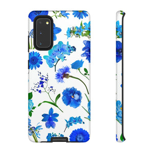 CASEBOB Phone Case Samsung Galaxy S20 / Glossy Vintage Flowers Blue Android Case (Protective)