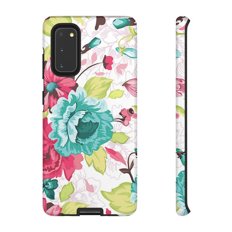 CASEBOB Phone Case Samsung Galaxy S20 / Glossy Vintage Flowers Pattern Samsung Case (Protective)