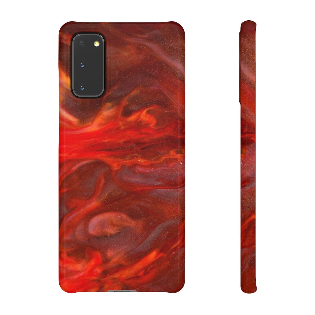 CASEBOB Phone Case Samsung Galaxy S20 / Glossy Warm Flames Ink Art Android Case (Slim)