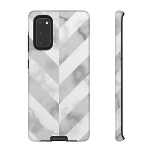 CASEBOB Phone Case Samsung Galaxy S20 / Glossy White Herringbone Android Case (Protective)